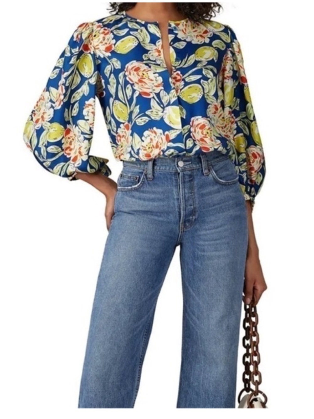 Hunter Bell Finley Blouse in the Lemon Floral print Size S